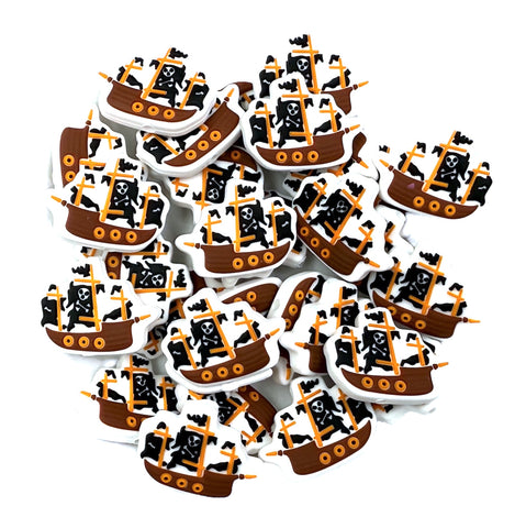 Pirate Ship Silicone Focal Beads