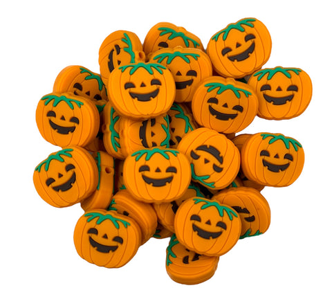 Jack-O-Lantern Pumpkin Silicone Focal Beads