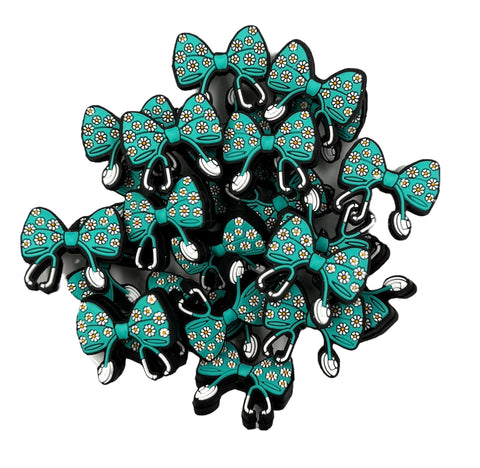 Turquoise Stethoscope Bow Silicone Focal Beads