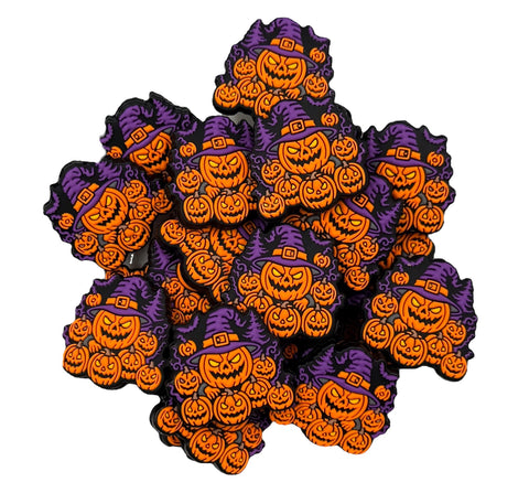 Jack-O-Lantern Pumpkins Silicone Focal Beads