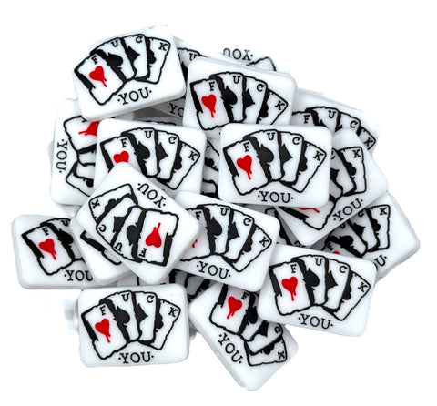 F*ck You Playing Cards Silicone Focal Beads