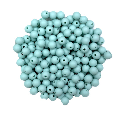 9mm Pale Blue Silicone Beads