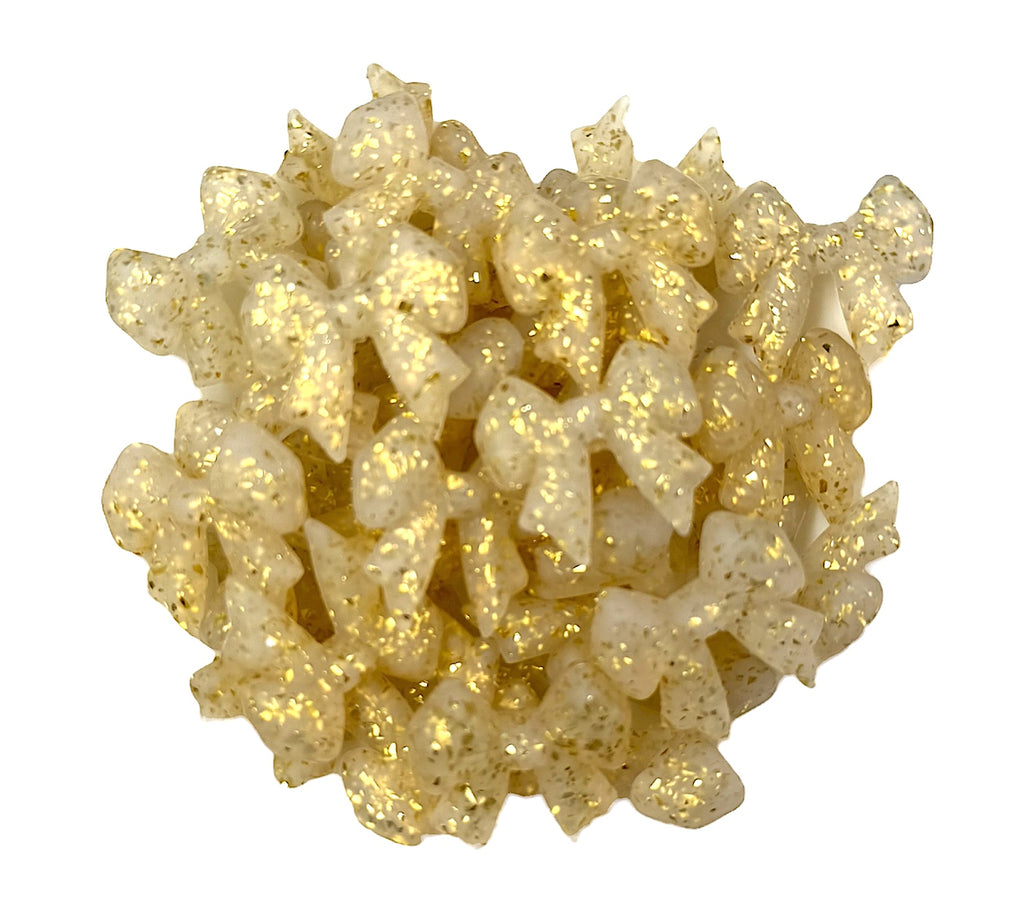 Gold Glitter Silicone Focal Beads