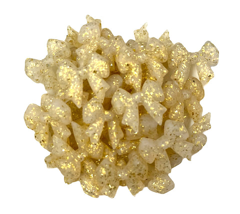 Gold Glitter Silicone Focal Beads
