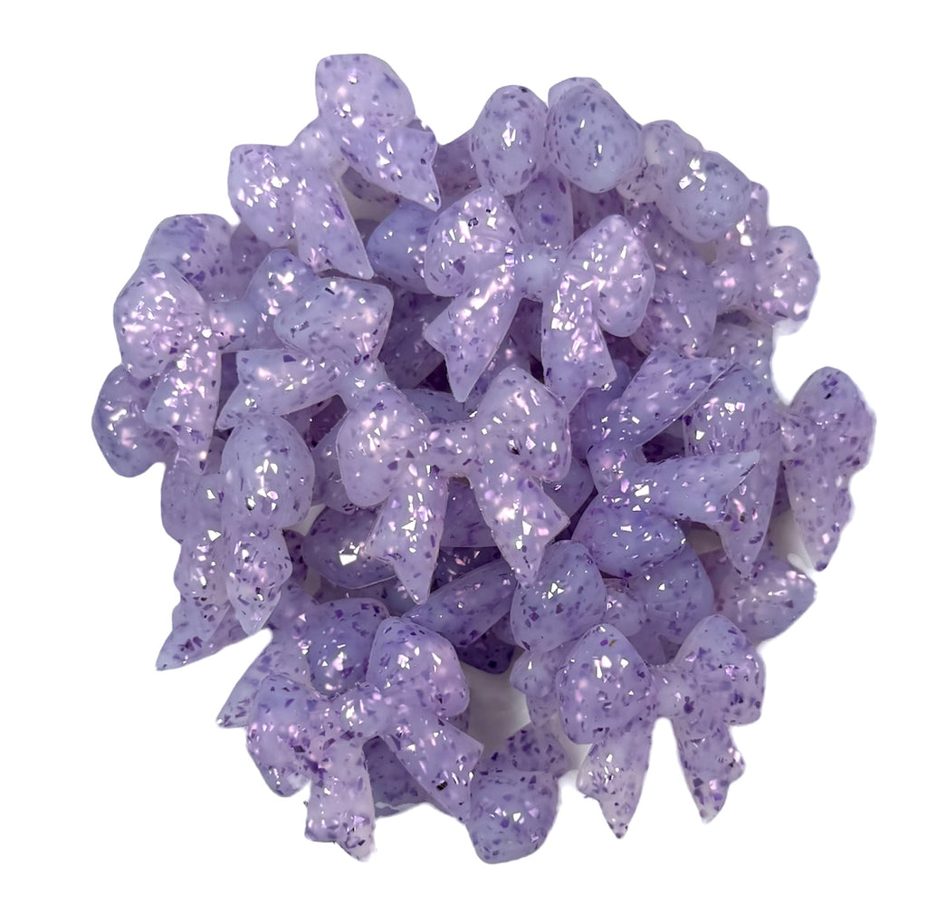 Purple Glitter Silicone Focal Beads