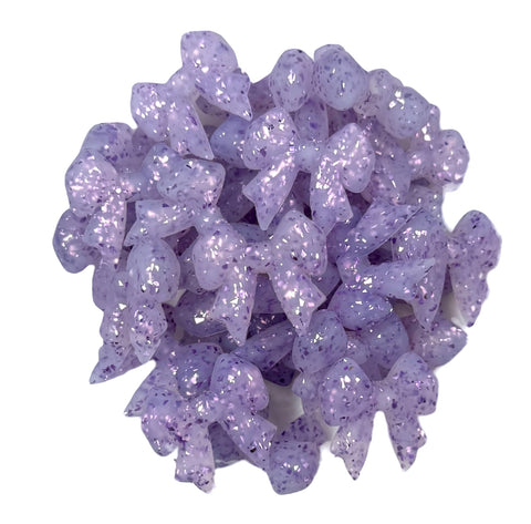 Purple Glitter Silicone Focal Beads