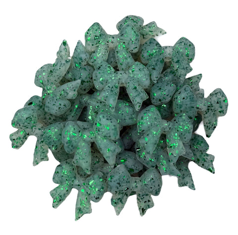 Green Glitter Silicone Focal Beads