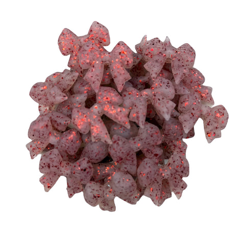 Red Glitter Silicone Focal Beads