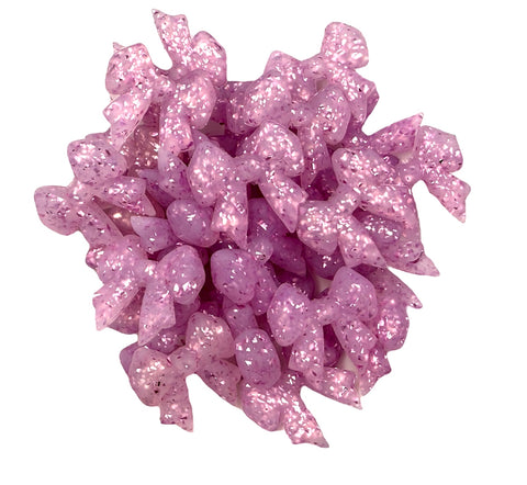 Pink Glitter Silicone Focal Beads