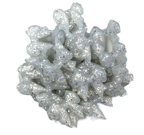 Silver Glitter Silicone Focal Beads
