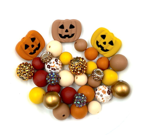 Pumpkin Silicone Focal Bead Mix