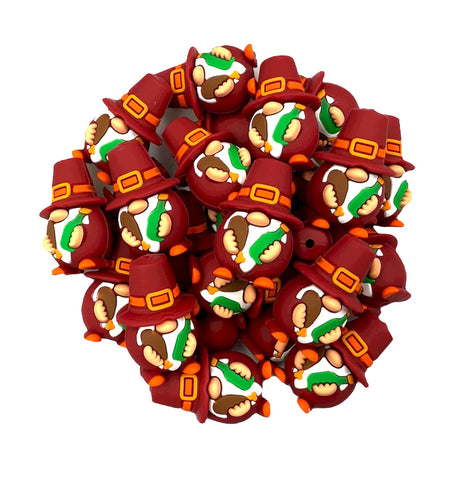 Thanksgiving Gnome 3D Silicone Focal Beads