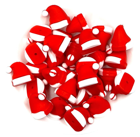 Santa Hat 3D Christmas Silicone Focal Beads