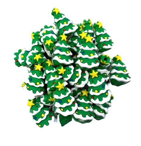 Christmas Tree 3D Silicone Focal Beads
