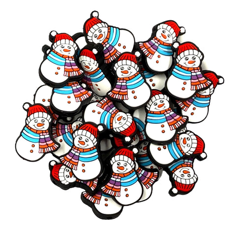 Colorful Snowman Christmas Silicone Focal Beads