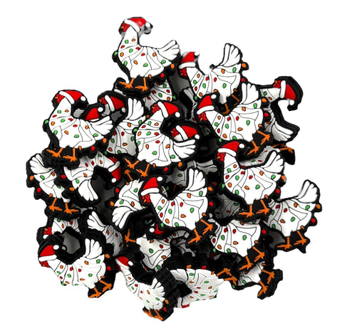 Christmas Chicken Silicone Focal Beads