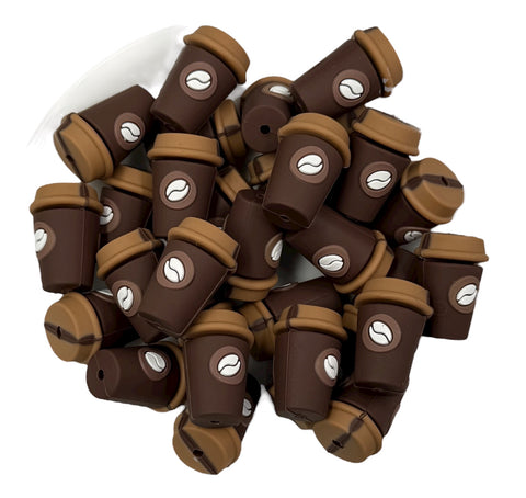 Coffee Cup 3D Silicone Focal Beads