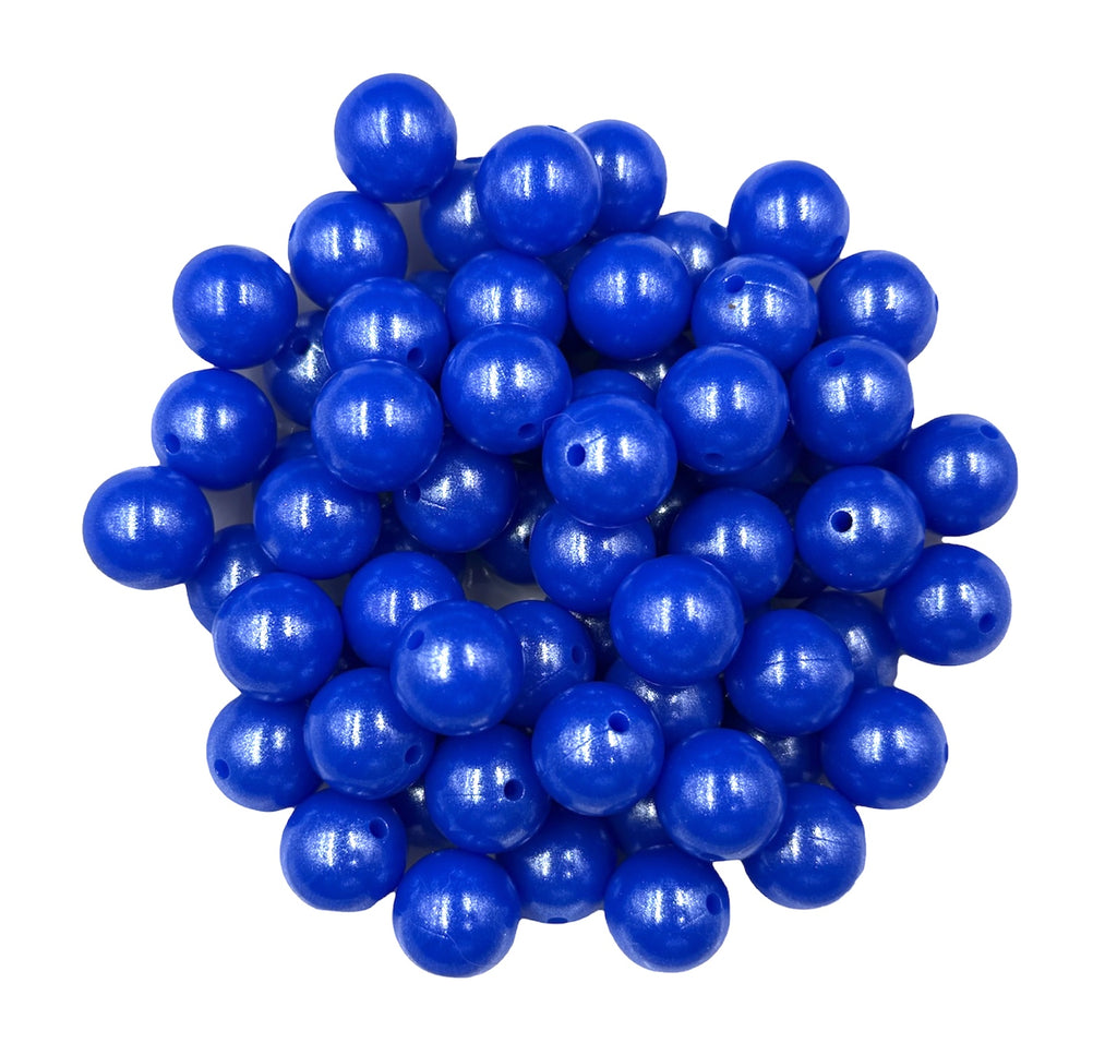 15mm Royal Blue Opal Silicone Beads