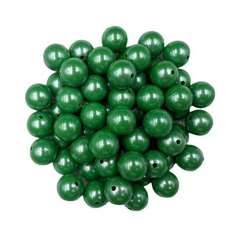 15mm Dark Green Opal Silicone Beads