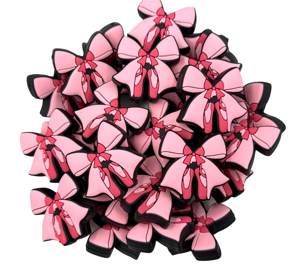 Ballet Bow Silicone Focal Beads