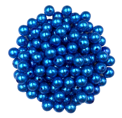 12mm Royal Blue Glitter Pearls