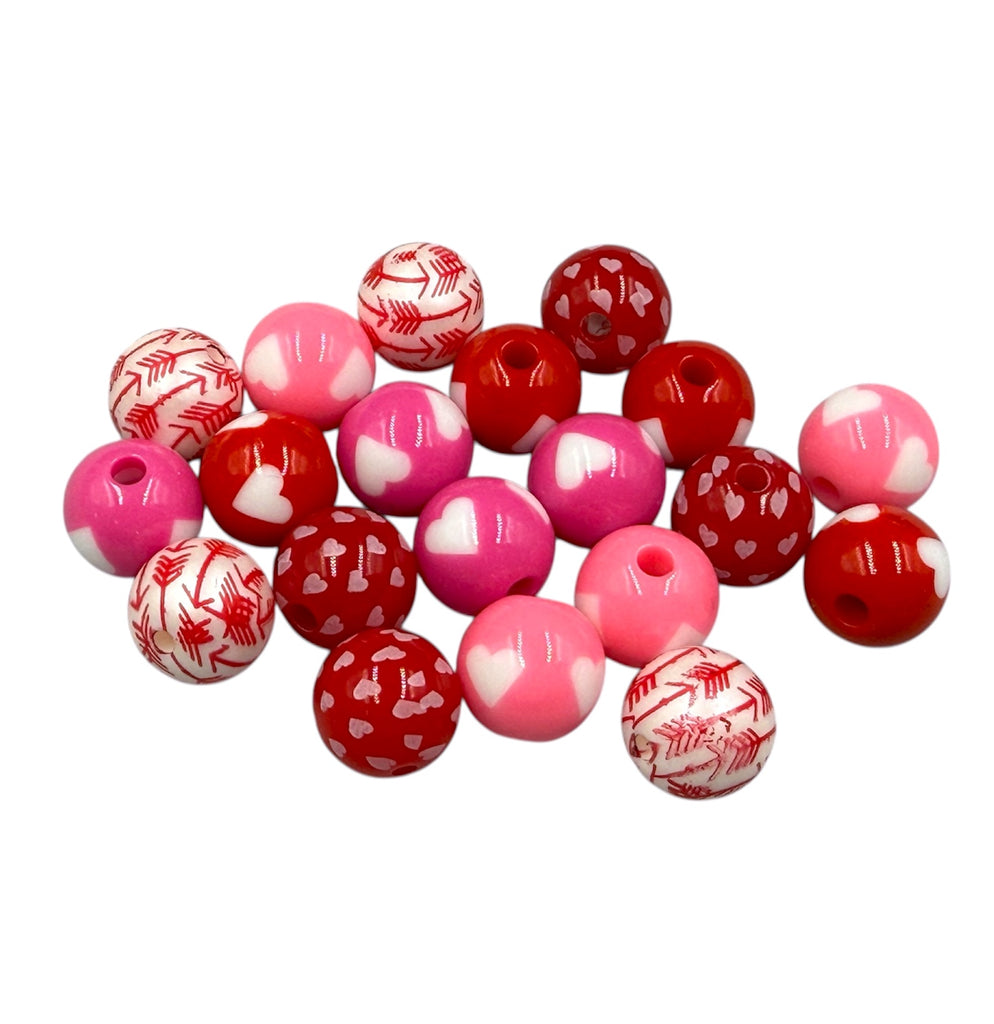 12mm Valentine's Day Assorted Acrylic Beads