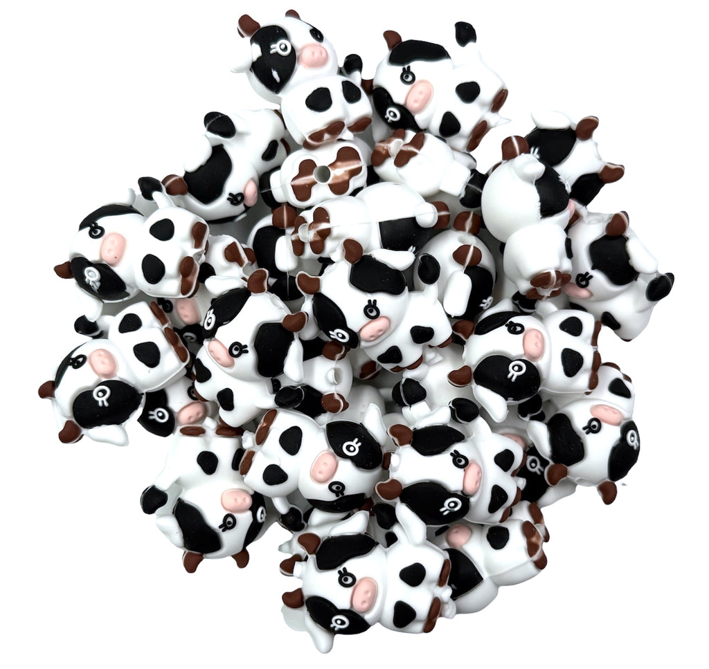 Cow 3D Silicone Focal Beads