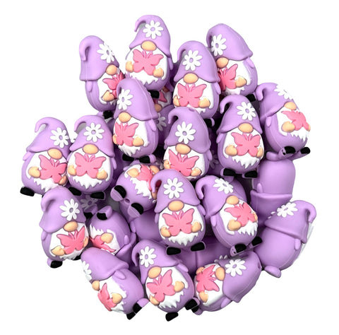 3D Spring Butterfly Gnome Silicone Focal Beads