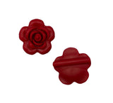 40mm Cranberry Rose Flower Silicone Beads
