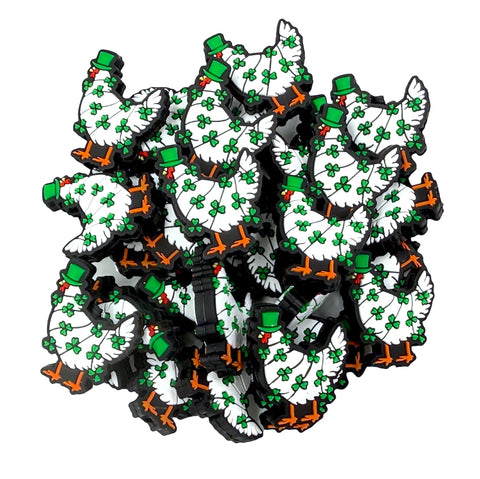 St. Patrick's Day Lucky Chicken Silicone Focal Beads