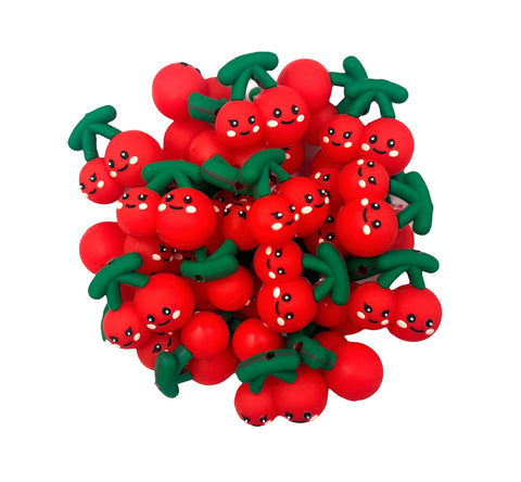 3D Cherry Silicone Focal Beads