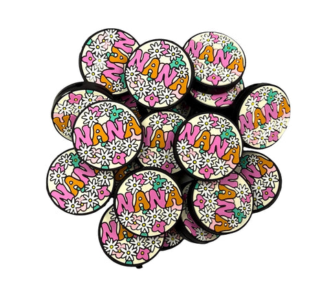 Floral Nana Silicone Focal Beads