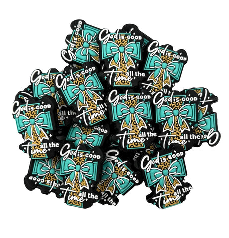God Is Good All The Time Silicone Focal Beads--Turquoise