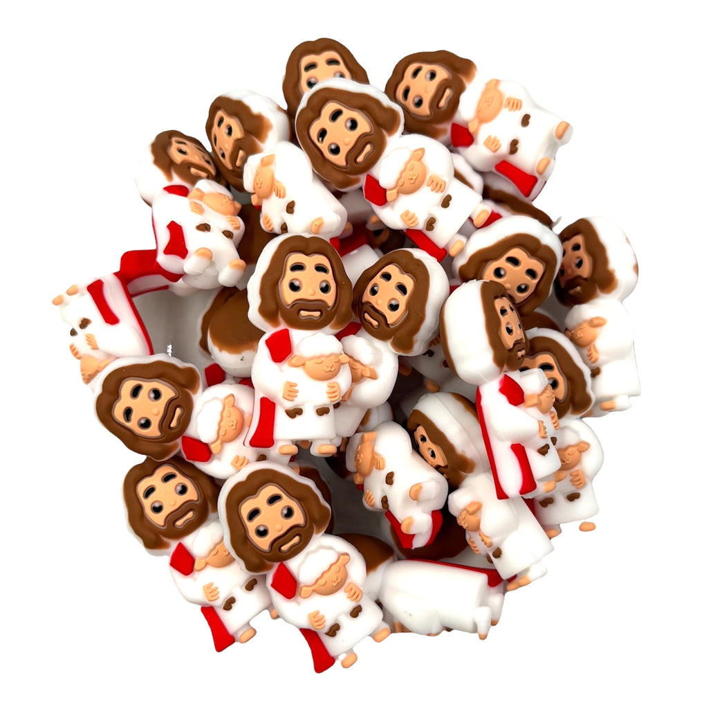 3D Jesus Silicone Focal Beads