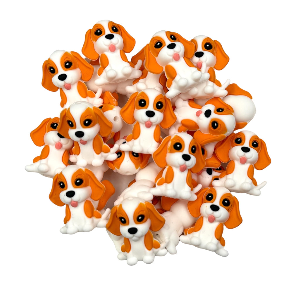 3D Spaniel Dog Silicone Focal Beads