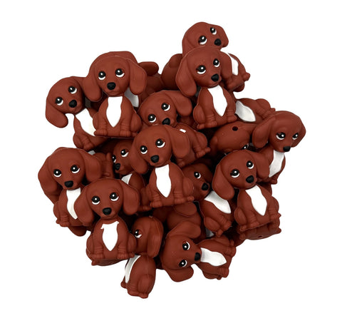 3D Dachshund Dog Silicone Focal Beads