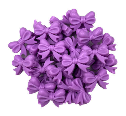 Lavender Purple Bow Silicone Focal Beads
