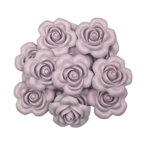40mm Lilac Purple Flower Silicone Beads