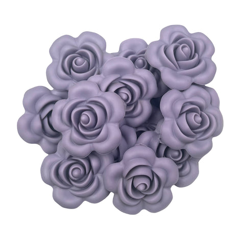 40mm Tropical Lilac Purple Flower Silicone Beads