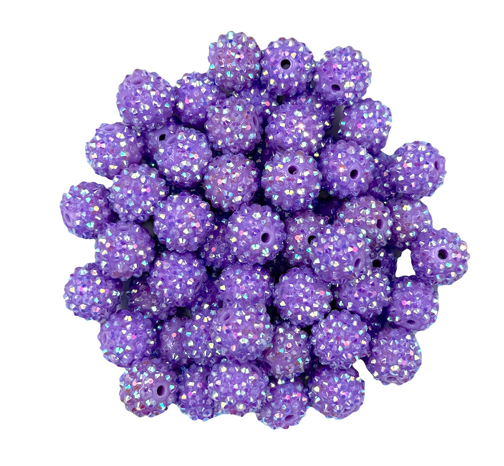 16mm Light Purple AB Rhinestone Beads