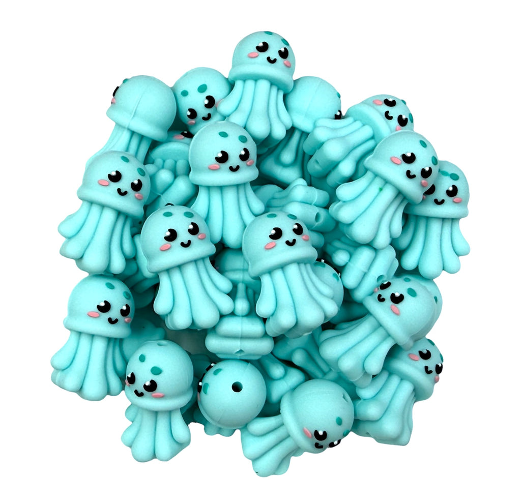 3D Jellyfish Silicone Focal Beads