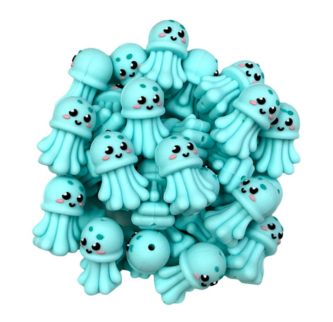 3D Jellyfish Silicone Focal Beads