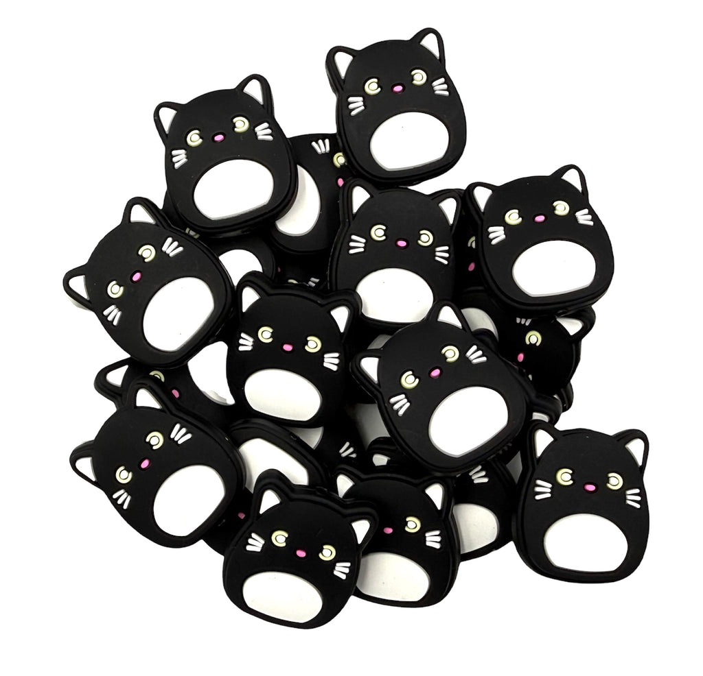 Black Cat Silicone Focal Beads