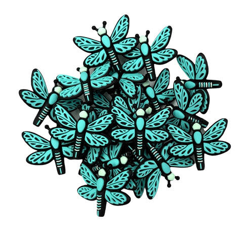 Turquoise Dragonfly Silicone Focal Beads