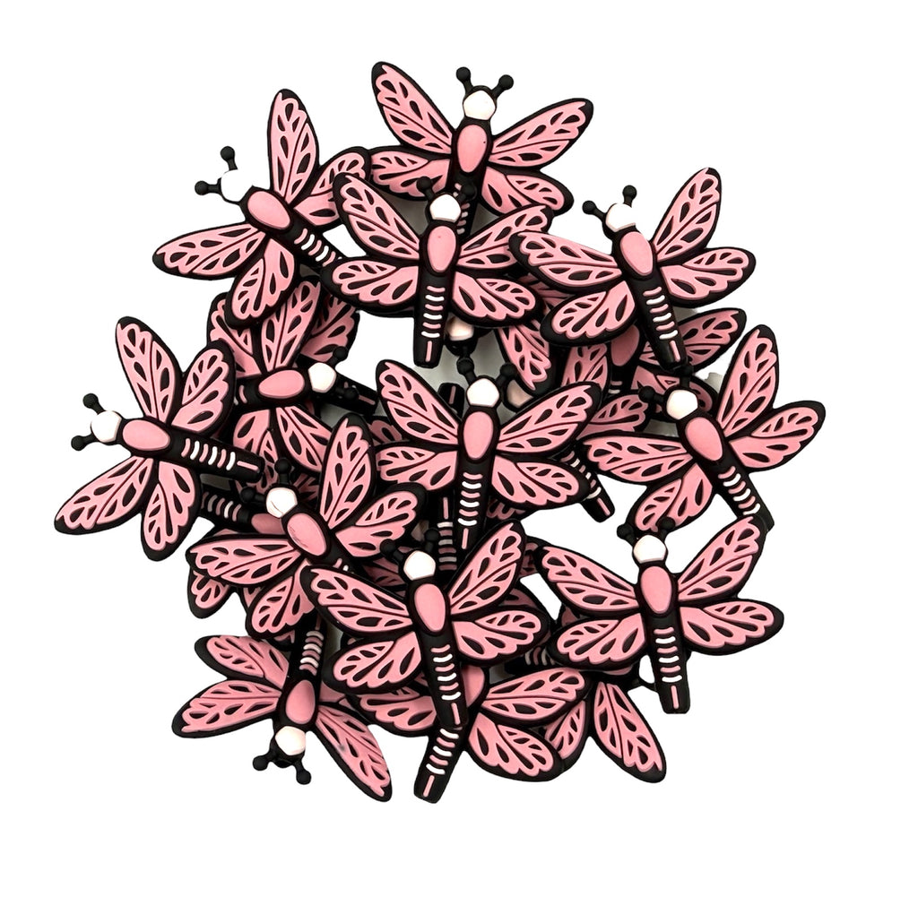 Light Pink Dragonfly Silicone Focal Beads
