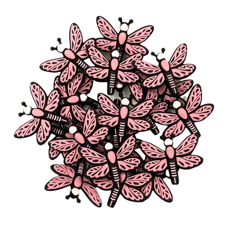Light Pink Dragonfly Silicone Focal Beads