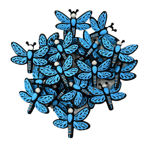 Sky Blue Dragonfly Silicone Focal Beads