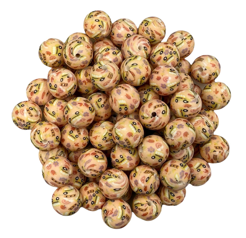 School Printed Silicone Beads--15mm