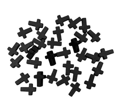 Black Cross Silicone Focal Beads