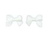 White Velvet Acrylic Bow Beads